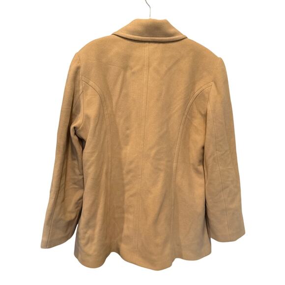 Vintage Forecaster of Boston Caramel Brown Lamb's Wool Lined Peacoat Sz 16 NEW - Picture 2 of 6